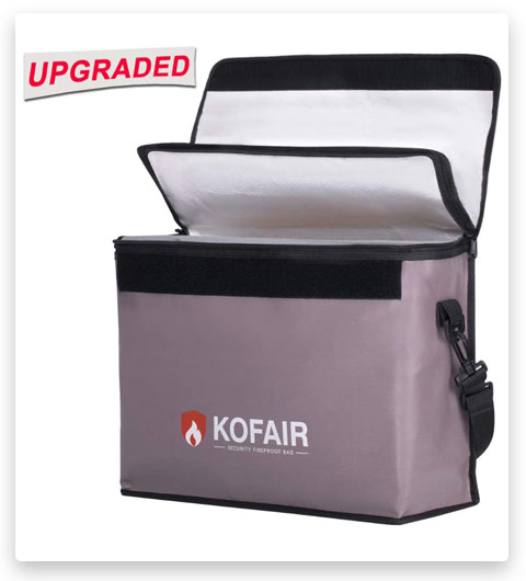 Kofair Large Fireproof Bag with 100% Opening & Soft Handle