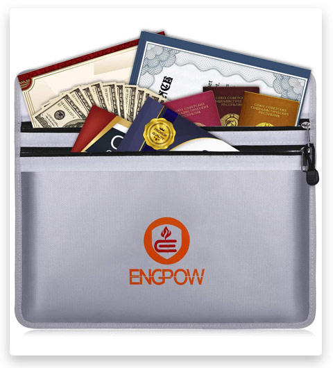 ENGPOW Fireproof Document Bag (Two Pockets / Two Zippers)