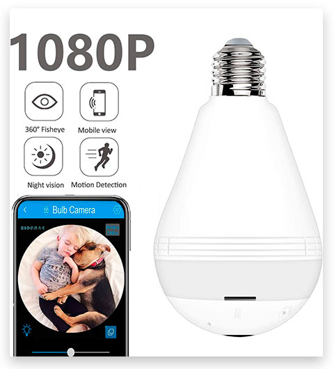 HIJUNMI Light Bulb WiFi Security Camera