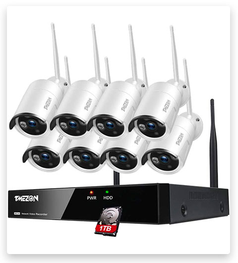 TMEZON 8-Channel HD 1080P Wireless Security Camera System