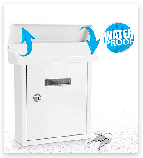 SereneLife SLMAB01 Indoor/Outdoor Wall-Mount Locking Mailbox