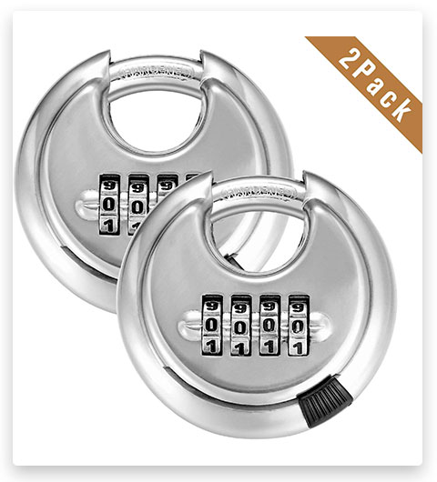DELSWIN 4-Digit Combination Disc Padlock with Hardened Steel