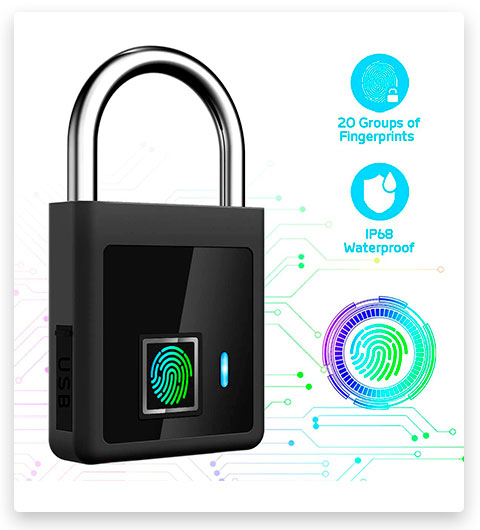 Beeannavot Waterproof Biometric Smart Security Padlock