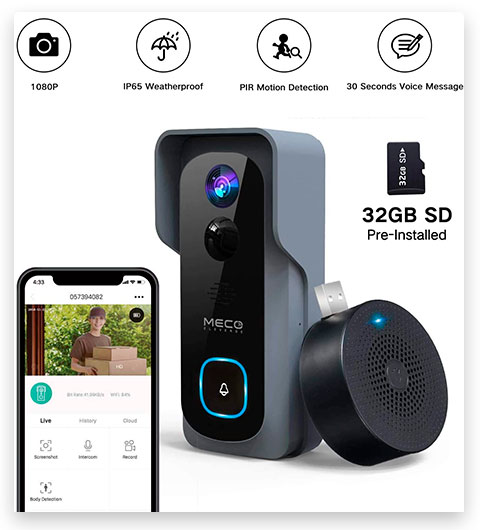 MECO Smart WiFi Video Doorbell