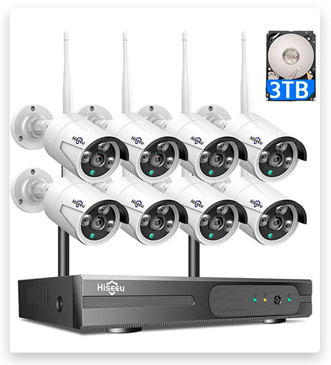 Hiseeu Wireless Security Camera System - All-in-One 8 Channel NVR Kit