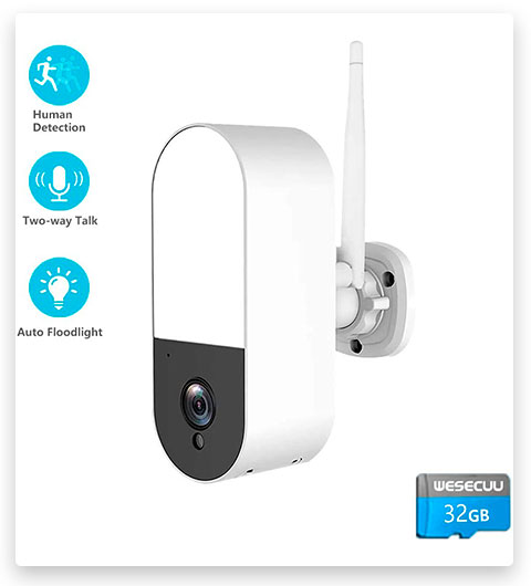 WESECUU Outdoor Floodlight Wireless Security Camera