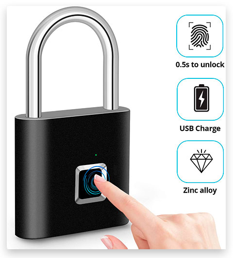 TOWODE Waterproof Fingerprint Keyless Padlock