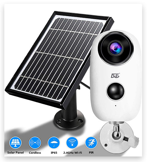 BG ANGEL Wireless Outdoor Security Camera with Solar Panel