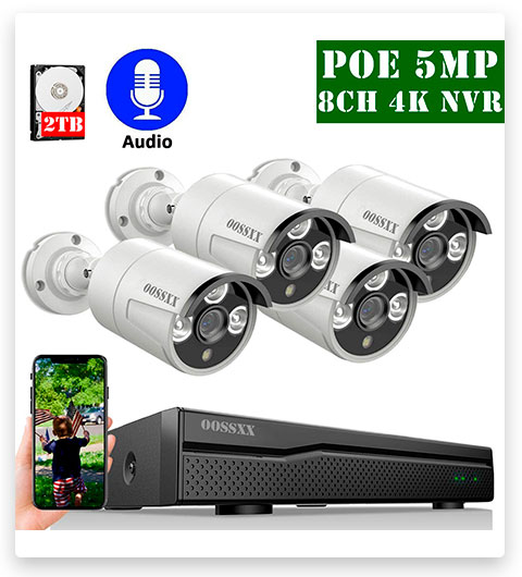 OOSSXX POE NVR Outdoor Security Camera Systems