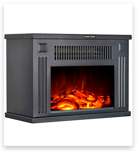 GMHome Mini Electric Fireplace - Tabletop Space Heater