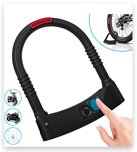 VEEAPE Fingerprint IP65 Waterproof Bike U-Lock