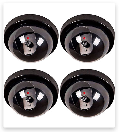WALI Dummy Fake Security CCTV Dome Camera with Flashing Red LED Light