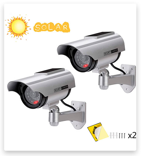 AlfaView Solar Powered Bullet Dummy Fake Surveillance Security Camera