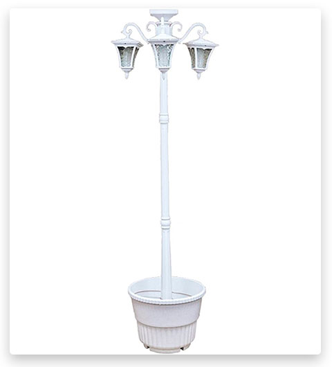Sun-Ray Vittoria 3-Head Solar LED Lamp Post and Planter