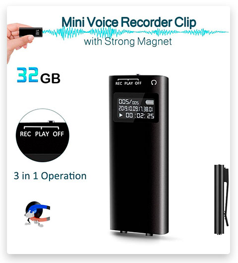Hfuear Mini Voice Recorder