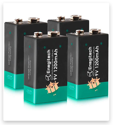 Enegitech 9V Lithium 1200mAh Batteries
