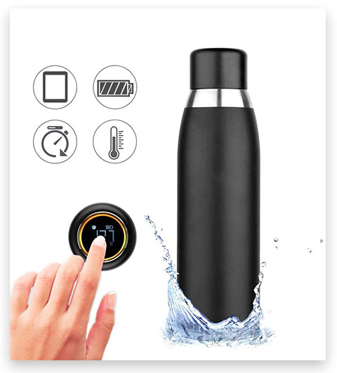 PowCube Thermoses Vacuum Insulated Smart Water Bottle with LCD Temperature Display
