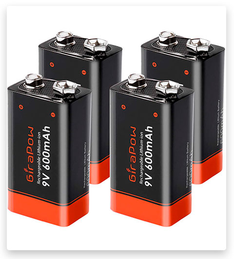 Girapow 9V Rechargeable Lithium Batteries