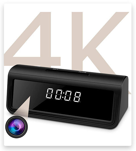 WAYMOON Wireless 4K Hidden Wi-Fi Clock Spy Camera