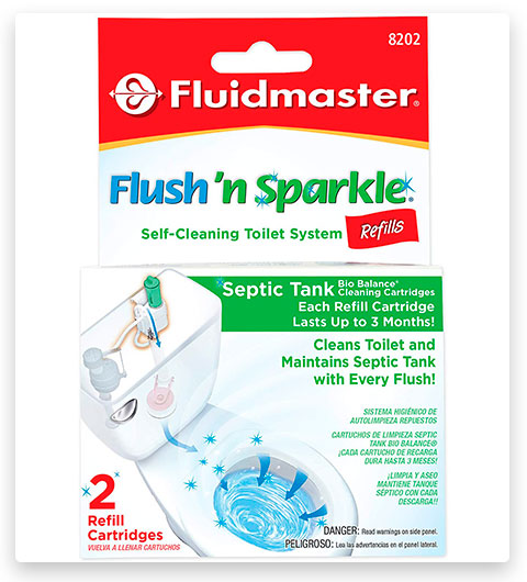 Fluidmaster 8202P8 Flush 'n Sparkle Automatic Toilet Bowl Cleaning System