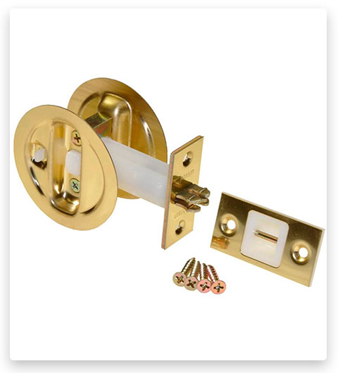 Johnson Hardware Brass Pocket Door Privacy Lock