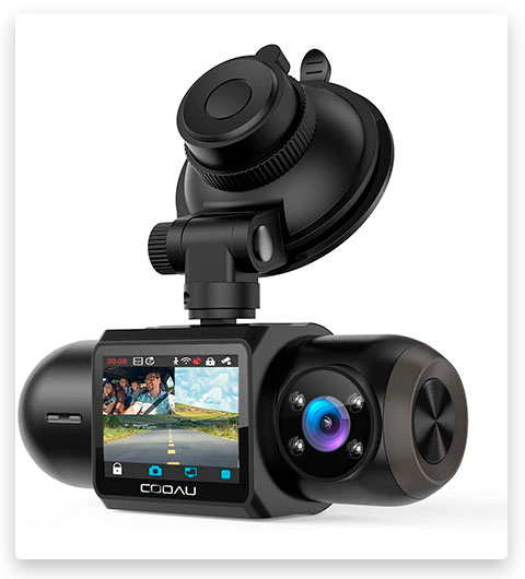 COOAU Uber Dual 1080P FHD Built-in GPS Wi-Fi Dash Cam