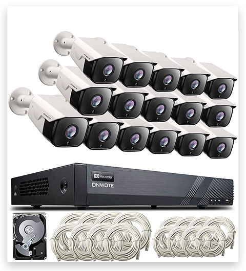 ONWOTE Audio 5MP Super HD 16 Channel PoE Security Camera System with 4TB Hard Drive