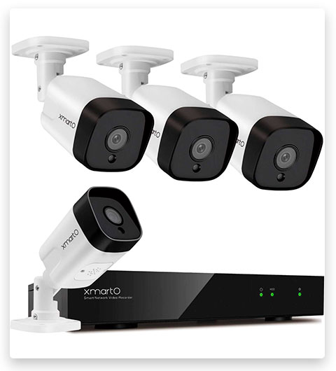 xmartO H.265+ ES5084 5MP PoE Home Security Camera System with 2-way Audio